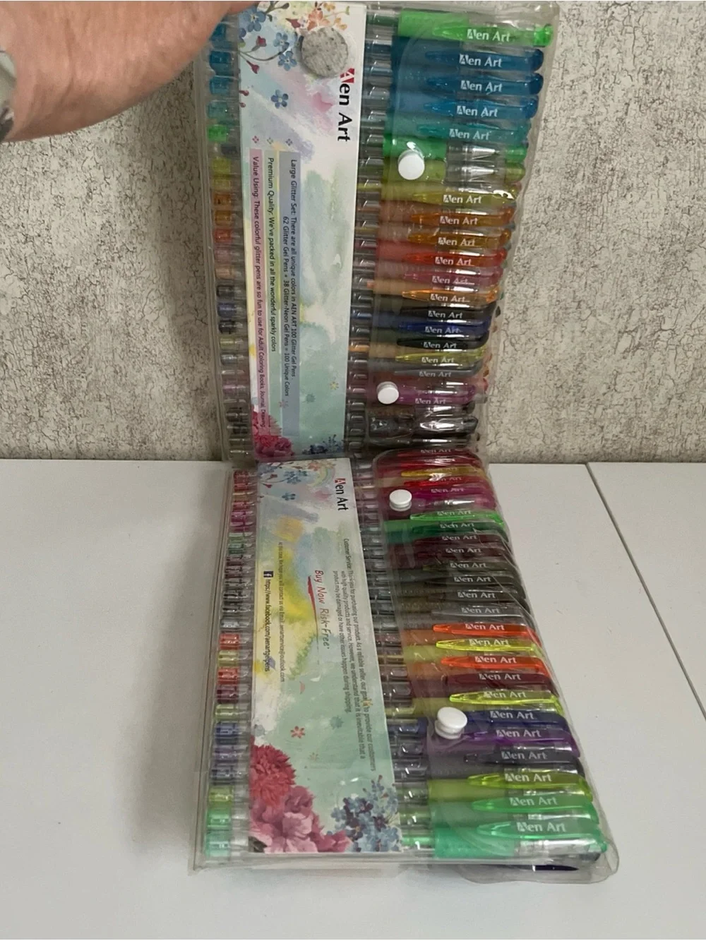 Aen Art Glitter Gel Pens 97 Count Multicolor Ink Pens